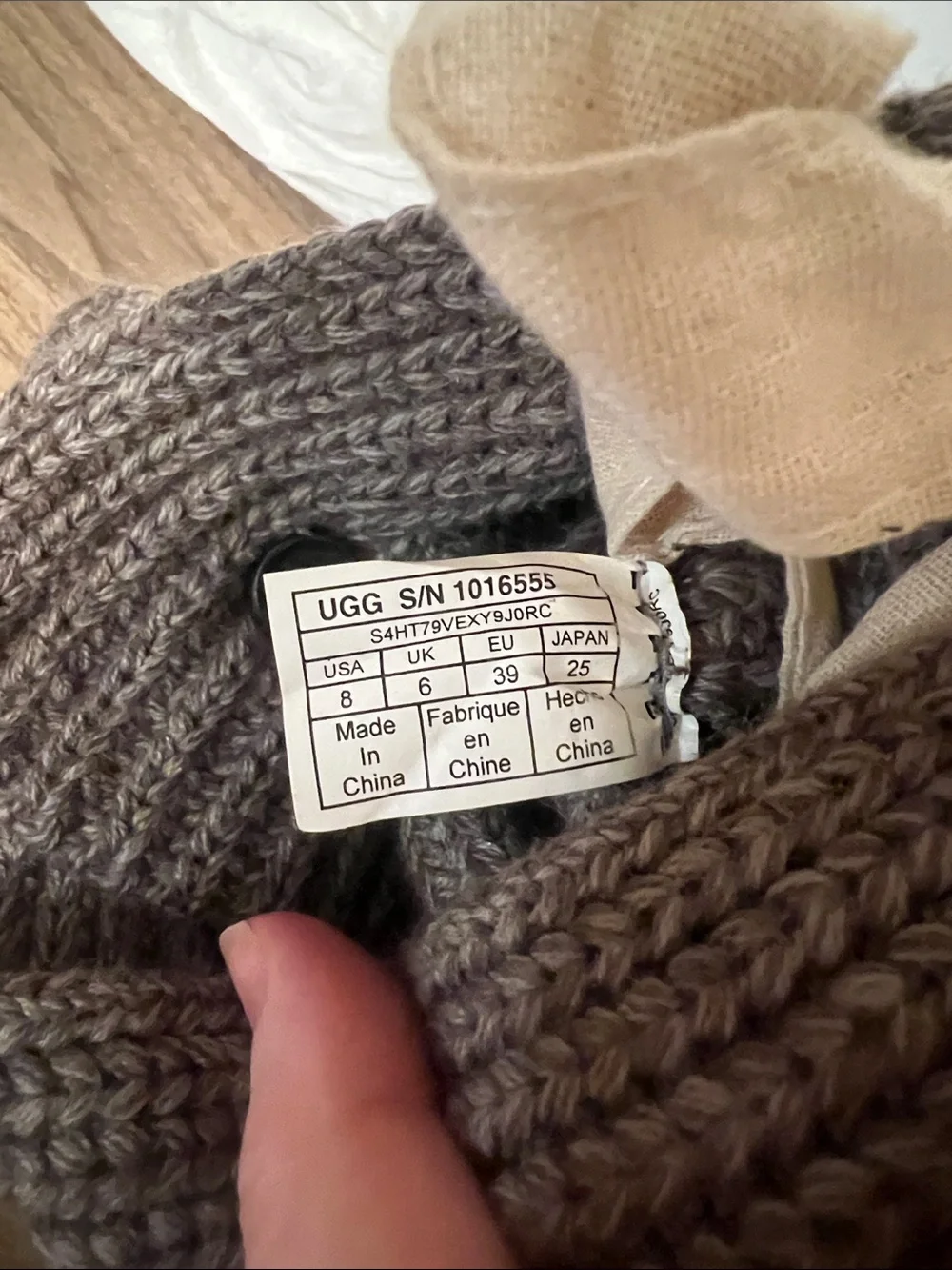 UGG Taupe Knit Boot with Button Detail‎